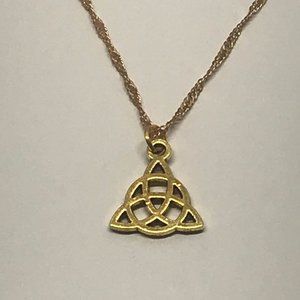 Triquetra Trinity Celtic Knot Charmed Gold Tone